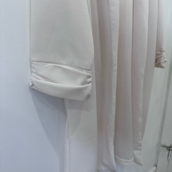 Cream Long Blazer with Pockets - Picture 3 of 8